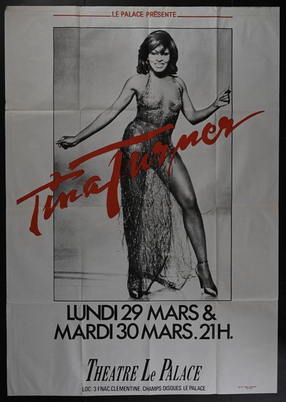 Tina Turner Tina Turner
Le Palace, 1982
Affiche de concert pliée. Impression IPA.
Poster...