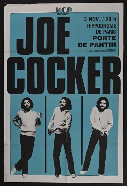 Joe Cocker Joe Cocker
Hippodrome de Paris Porte de Pantin, 1980
Concert poster folded.
Poster...