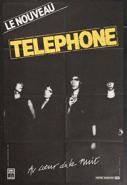 Téléphone Téléphone
Au coeur de la nuit, 1980
Affiche de concert pliée. Photo Lynn...
