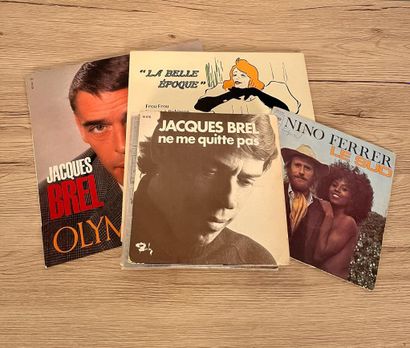 Jacques Brel Ensemble de douze 45 tours dont :
- Les Toros,
- Les timides,
- Ces...