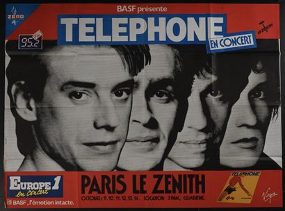 Téléphone Téléphone
Un autre Monde, Zenith, 1984
Affiche de concert pliée. 
Poster...