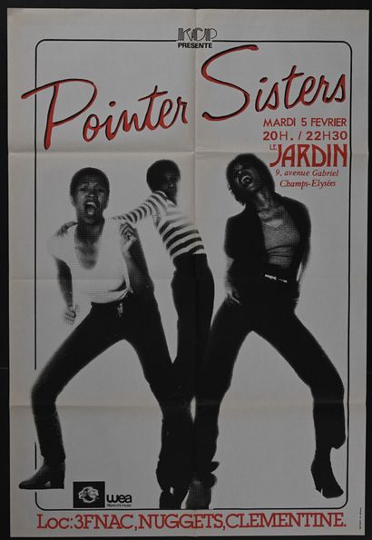 Pointer Sisters Pointer Sisters
Le Jardin, 1970
Affiche de concert pliée.
Poster...
