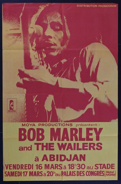 Bob Marley Bob Marley
Abidjan, 1979
Concert poster folded. Printed by IPA.
H 119...