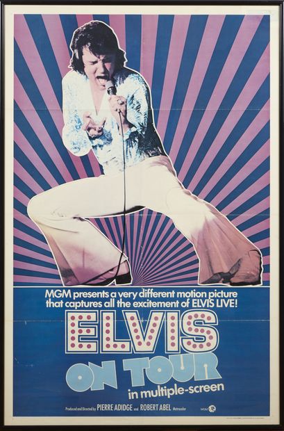 Elvis Presley Elvis Presley
Poster américain plié, 'Elvis on Tour', 1972
H 103 x...