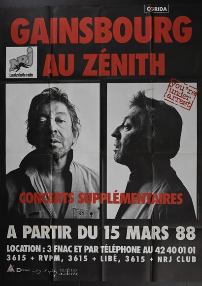 Serge Gainsbourg Serge Gainsbourg
You're under arrest, Zenith, 1988
Affiche de cpncert...