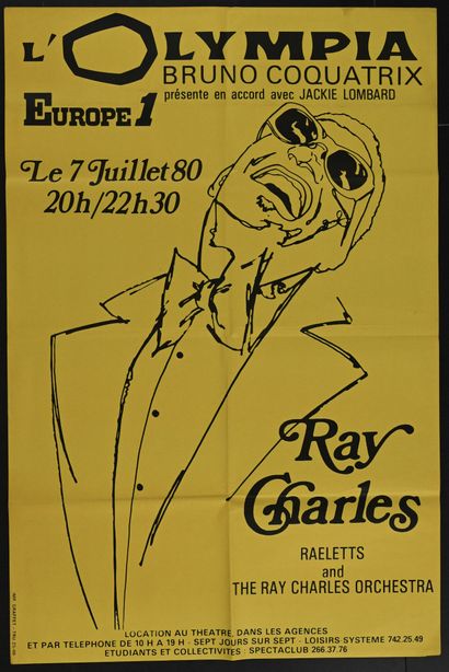 Ray Charles Ray Charles
Olympia, 1980
Affiche pliée. Impression : Imp Graffet.
Poster...