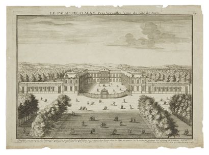 null VERSAILLES. Suite de cinq gravures modernes sur le thème du Chateau de Versailles...