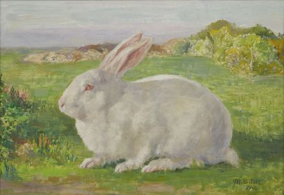 MINNA BITTNER (1876-1965) MINNA BITTNER (1876-1965)

Le lapin blanc

Huile sur toile,...