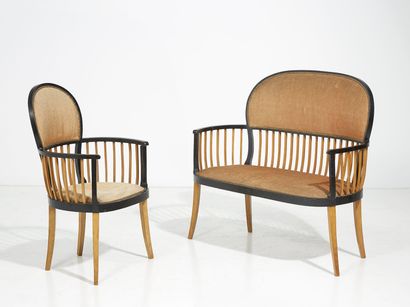 ANDRÉ GROULT (ATTRIBUÉS A) ANDRÉ GROULT (ATTRIBUTED TO A)
Sofa and armchair in blackened...