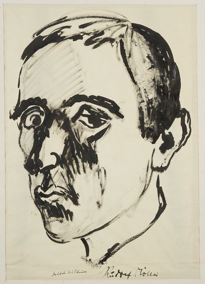 RUDOLF MÖLLER RUDOLF MÖLLER (1881-1967)
Autoportrait
Lavis, signé en bas à droite...
