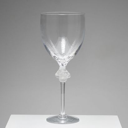CRISTAL LALIQUE CRISTAL LALIQUE 
Vase « Roxane ». Épreuve en cristal blanc soufflé...