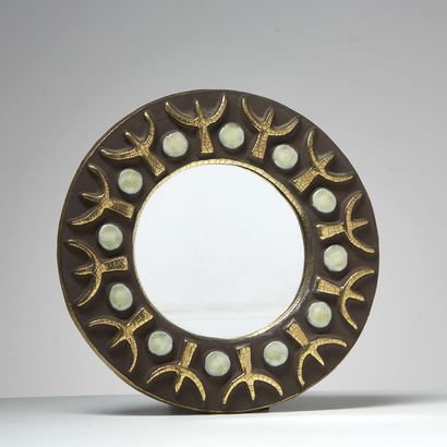 MITHÉ ESPELT (1923-2020) MITHÉ ESPELT (1923-2020)
Miroir circulaire "Tridents" en...