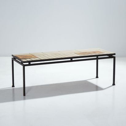 ROGER CAPRON (1922-2006) ROGER CAPRON (1922-2006)
Rectangular coffee table with metal...
