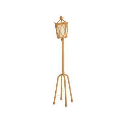 AUDOUX-MINET AUDOUX-MINET
Floor lamp, metal structure, beige cord, cone-shaped beige...
