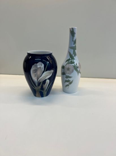 ROYAL COPENHAGUE ROYAL COPENHAGEN 
Set of two porcelain vases, polychrome enamels,...