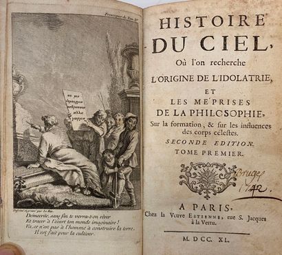 PLUCHE Abbé Noël Antoine PLUCHE, 
Histoire du ciel, où l'on recherche l'origine de...