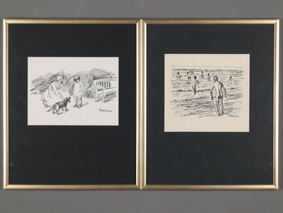  Liebermann, Max - 2 p., gravure sur bois sur vélin, coupée par Reinhold Hoberg,... Gazette Drouot