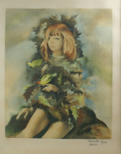 null Mariette LYDIS (1888-1970)

Portrait de jeune fille

Gravure en couleur. Signé...