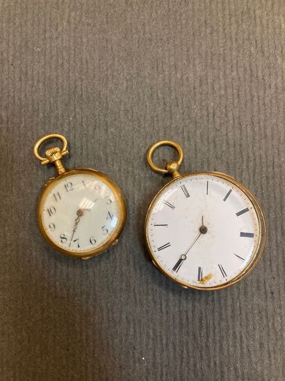 Set of two pocket watches in gold 750 thousandth

Pb:...