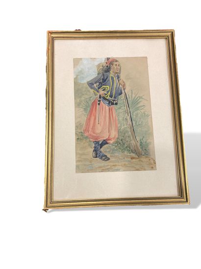 null Ecole Française. Xxème siècle

Soldat et zouave

Paire d'aquarelle sur papier

(Taches)

20x13...