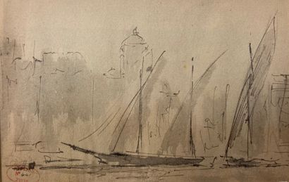 null 
Dans le gout de Félix ZIEM (1821-1911)




Port de Marseille, La Major en fond




Encre...