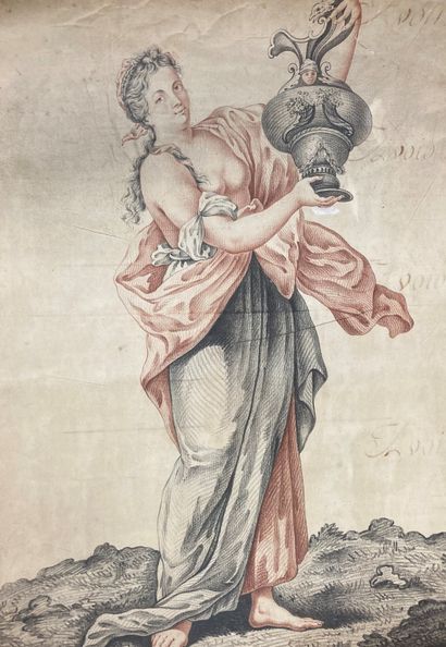 null Ecole française. XVIIIème siècle

Femme portant un vase 

Sanguine et pierre...