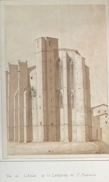 null Ecole Française. XIXème siècle

Cathédrale de Saint Maximin. Vue de l'abside...