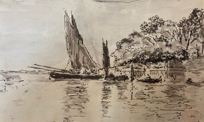 null 
Dans le gout de Félix ZIEM (1821-1911)




Lac 




Encre sur papier. Tampon...