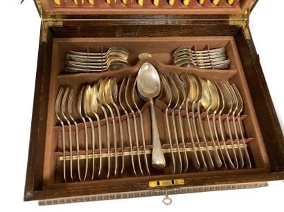 null Silver plated metal set including six cutlery, six dessert spoons, six coffee...