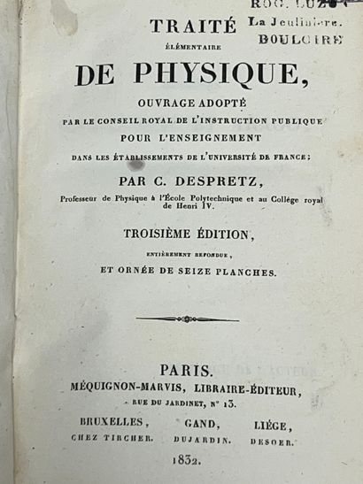 null DESPRETZ C.
Traité élémentaire de physique… Troisième édition, entièrement refondue...