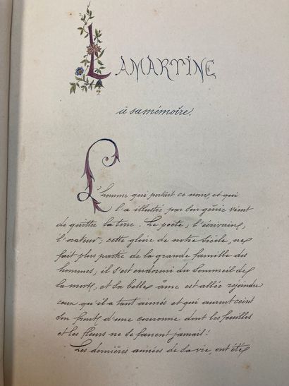 SIGAUD François
Lamartine, manuscrit autographe,...