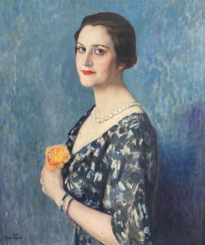 null René Marie Léon DEVILLARIO (1874-1942)
Portrait
Huile sur toile. Signé en bas...