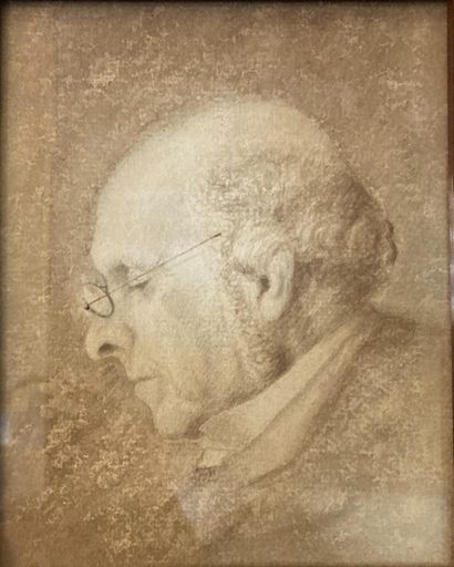 null Ecole Française. XIXème siècle
Homme au lunette
Encre de chine
17x13 cm (à ...