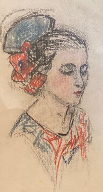 null Ecole Française. XIXème siècle
La danseuse de Flamenco
Pastel sur papier
7,5x9,5...