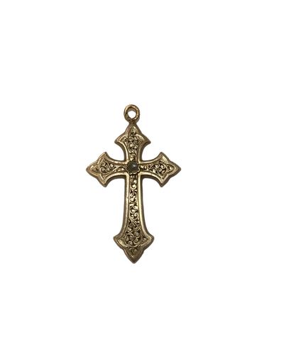 null Cross in yellow gold 18k 750°/°° with leaf decoration and a pearl in its center.
Eagle...