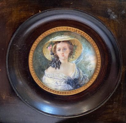 null D'après Franz Xaver Winterhalter
Portrait de l'Impératrice Eugénie 
Miniature...