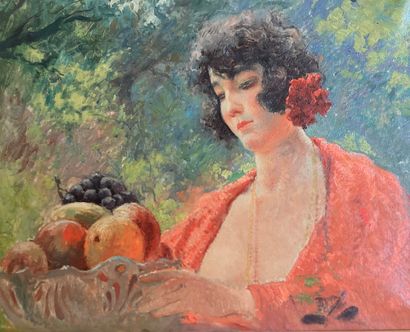 null Emile BAES (1879-1954)
Femme au fleurs
Huile sur toile. Signé en haut à droite
59x78...