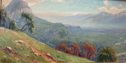 null Hippolyte MOUTHIER (1880-1975)
Vallée du Grésivaudan pris de la Bastille à Grenoble
Huile...