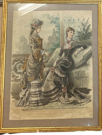 null Eugène THIRION (XIXème siècle)
Elégante
Aquarelle sur papier. Signé en bas à...