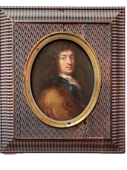 null Ecole Française. Fin XVII Début XVIIIème siècle
Portrait 
Huile sur cuivre
13x10,5...