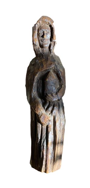 null Ecole Française. Xxème siècle
Sainte Barbe
Sculpture en bois
H. 40 cm