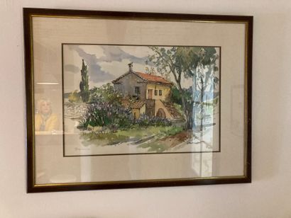null H. MANGOTTE (20th century)
Provence
Watercolor. Signed lower right
43x63 cm...