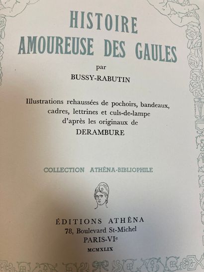 null Set includes:
-DERAMBURE BUSSY-RABUTIN. Histoire amoureuse des Gaules. Paris,...