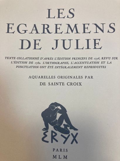 null ANONYME - Les égarements de Julie - Paris, Eryx, 1900 - 1 vol. in-4° - cover...