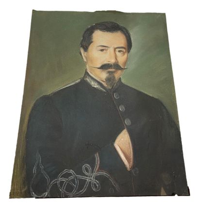 null French school 20th century 
Portrait of a Man in Military Dress 
Pastel on paper...