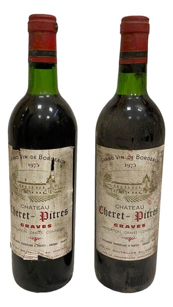 null CHERET PITRE Bordeaux Graves 1975 J. BOULANGER 2 bottles
