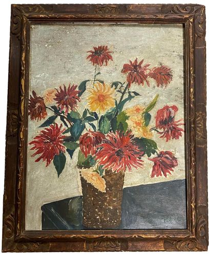 null HENRI BAUCHE ( Active circa 1930)
Vase of flowers on an entablature
Oil on canvas...