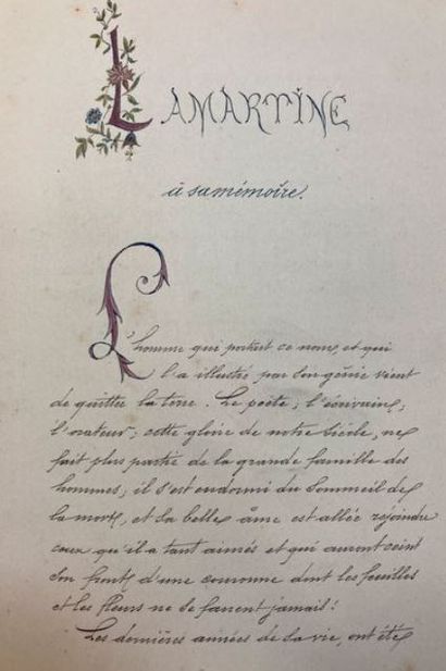 SIGAUD François
Lamartine, autograph manuscript,...