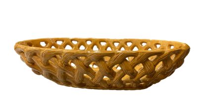 null PICHON - Usez
Pair of glazed terra cotta bowls with openwork decoration (scratches)
H....