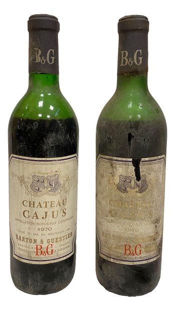 null Bordeaux Château Cajus Barton et Guesquier 1970 2 bottles, low level, label...